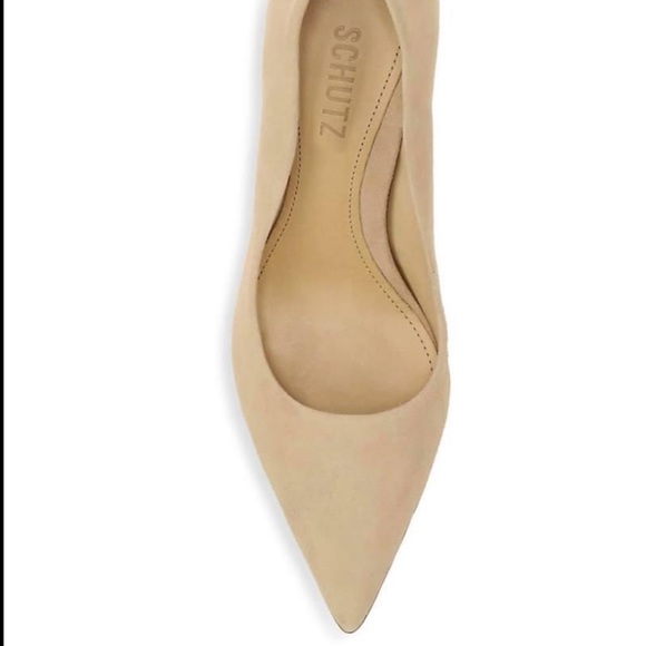 Schultz Nude Suede Pump. - Picture 2 of 2